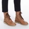 Skórzane buty typu combat, kolor orzechowy Skórzane buty typu combat, kolor orzechowy