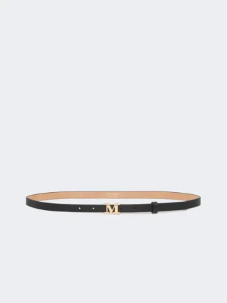 Skórzany pasek z monogramem, czarny Skórzany pasek z monogramem, czarny