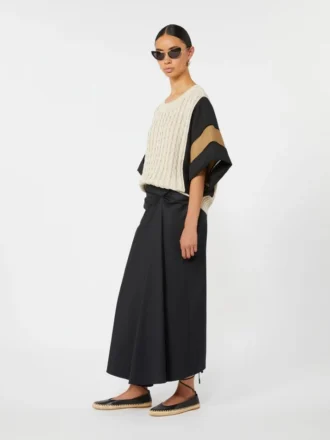 Spódnica z satyny bawełnianej, czarna