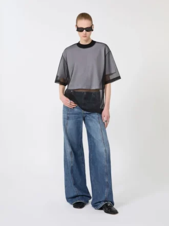 Spodnie oversize z niskim stanem, kolor midnightblue