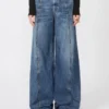 Spodnie oversize z niskim stanem, kolor midnightblue