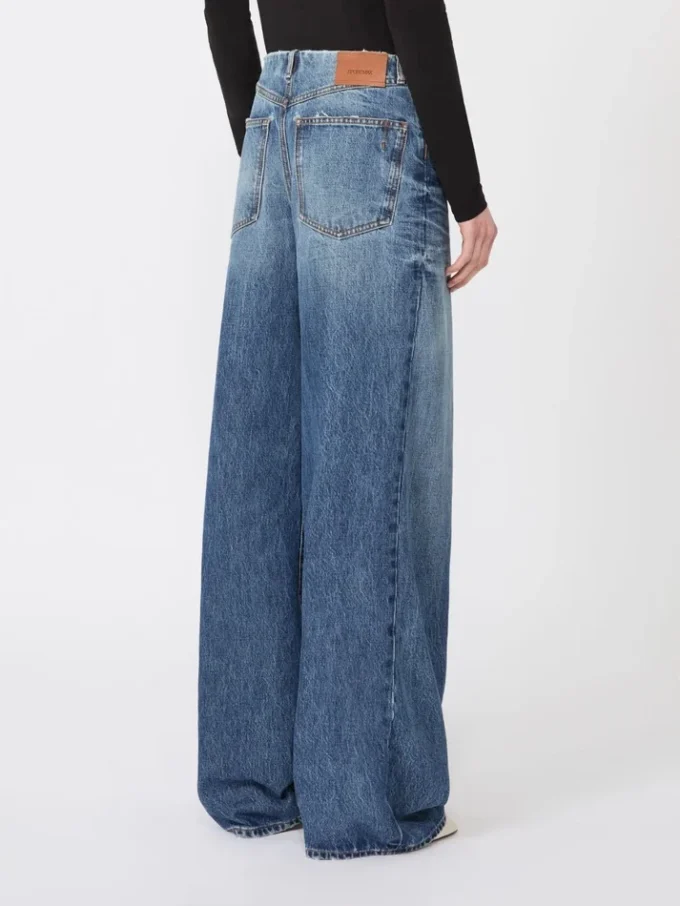 Spodnie oversize z niskim stanem, kolor midnightblue