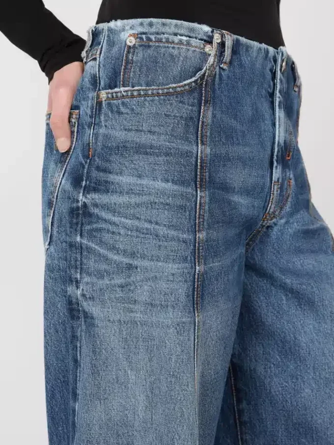 Spodnie oversize z niskim stanem, kolor midnightblue