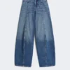 Spodnie oversize z niskim stanem, kolor midnightblue