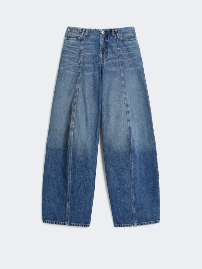Spodnie oversize z niskim stanem, kolor midnightblue