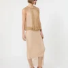 Sukienka bez rękawów z dżerseju z kryształkami, kolor camel Sukienka bez rękawów z dżerseju z kryształkami, kolor camel