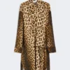 Sukienka koszulowa z jedwabnego twillu w stylu krzyżowym, kolor camel