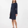 Sukienka z dzianiny Milano-knit, granatowa Sukienka z dzianiny Milano-knit, granatowa