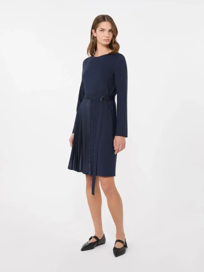 Sukienka z dzianiny Milano-knit, granatowa Sukienka z dzianiny Milano-knit, granatowa