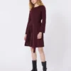 Sukienka z dzianiny Milano-knit, kolor bordowy