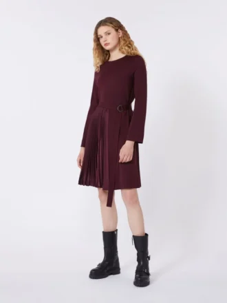 Sukienka z dzianiny Milano-knit, kolor bordowy
