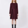 Sukienka z dzianiny Milano-knit, kolor bordowy