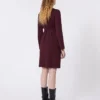 Sukienka z dzianiny Milano-knit, kolor bordowy