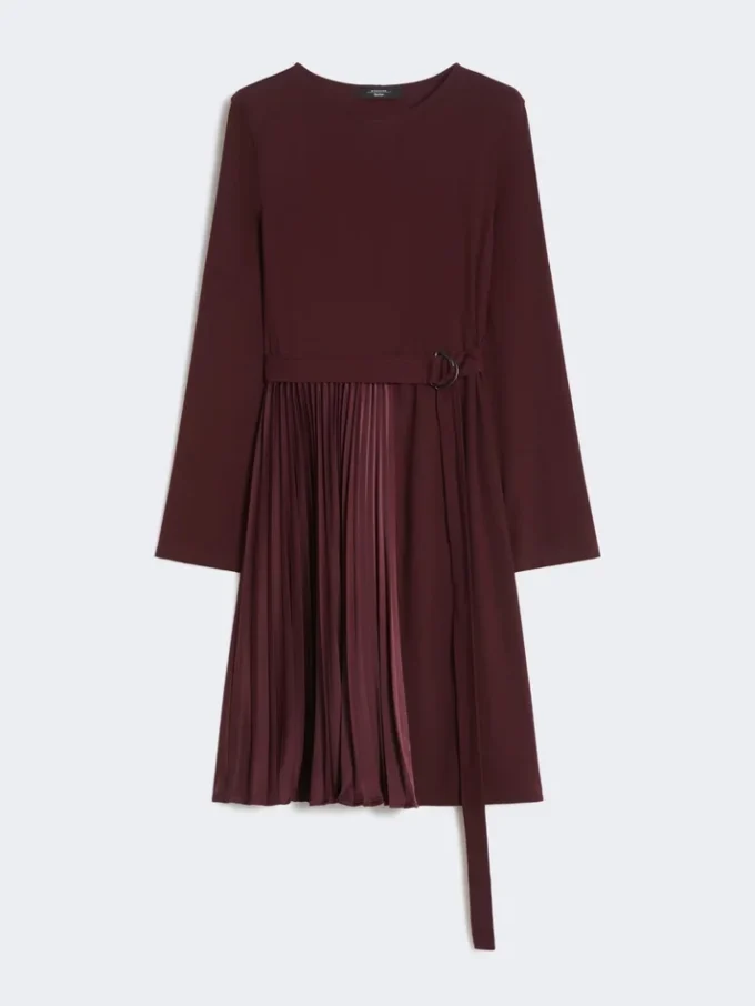 Sukienka z dzianiny Milano-knit, kolor bordowy