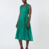 Sukienka z plisowanego szyfonu, zielona Sukienka z plisowanego szyfonu, zielona