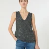 Sweter bez rękawów z cekinami, ciemnoszary Sweter bez rękawów z cekinami, ciemnoszary