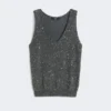 Sweter bez rękawów z cekinami, ciemnoszary Sweter bez rękawów z cekinami, ciemnoszary