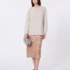 Sweter oversize z alpaki i bawełny, kolor piaskowy Sweter oversize z alpaki i bawełny, kolor piaskowy
