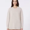 Sweter oversize z alpaki i bawełny, kolor piaskowy Sweter oversize z alpaki i bawełny, kolor piaskowy