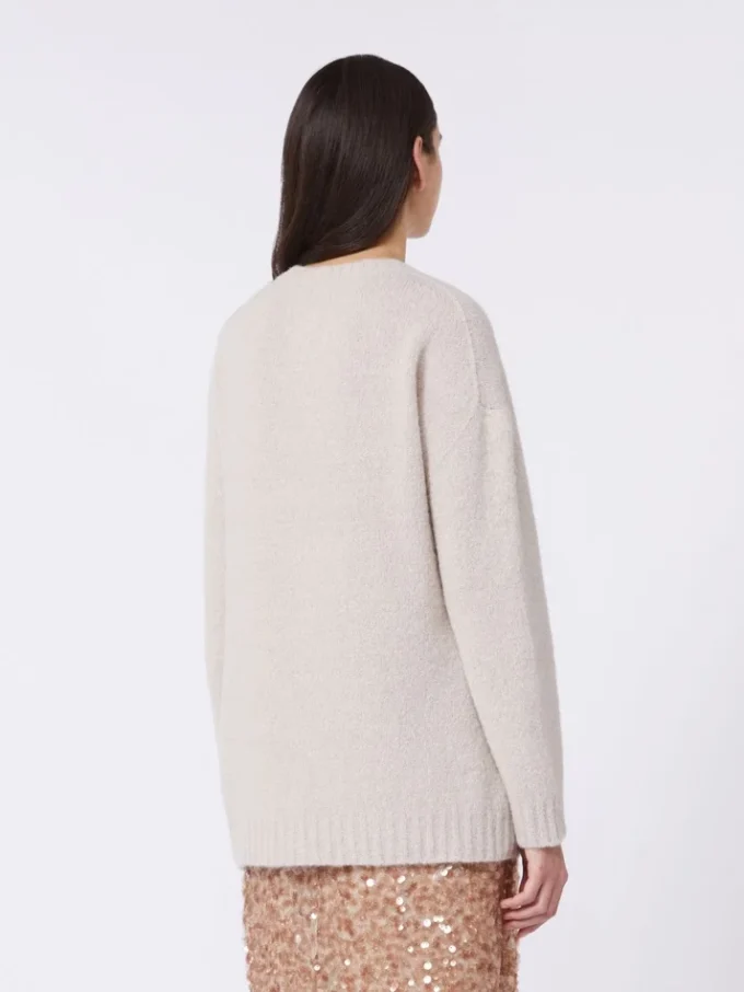 Sweter oversize z alpaki i bawełny, kolor piaskowy Sweter oversize z alpaki i bawełny, kolor piaskowy