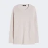 Sweter oversize z alpaki i bawełny, kolor piaskowy Sweter oversize z alpaki i bawełny, kolor piaskowy
