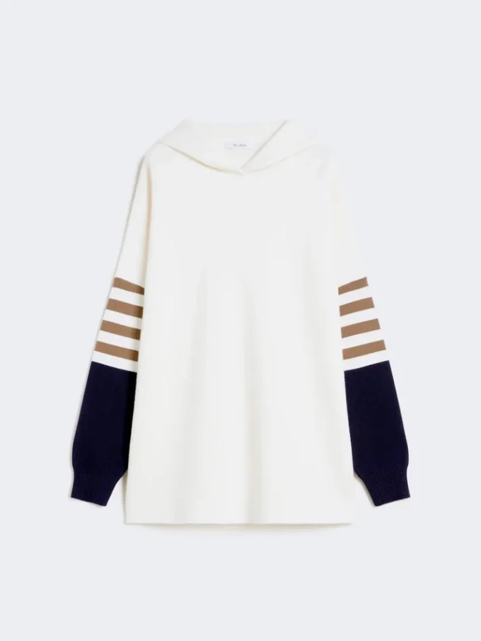 Sweter oversize z dzianiny wełnianej, kolor kości słoniowej Sweter oversize z dzianiny wełnianej, kolor kości słoniowej