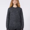 Sweter oversize z moheru i lureksu, ciemnoszary Sweter oversize z moheru i lureksu, ciemnoszary