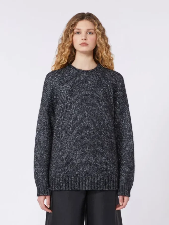 Sweter oversize z moheru i lureksu, ciemnoszary Sweter oversize z moheru i lureksu, ciemnoszary