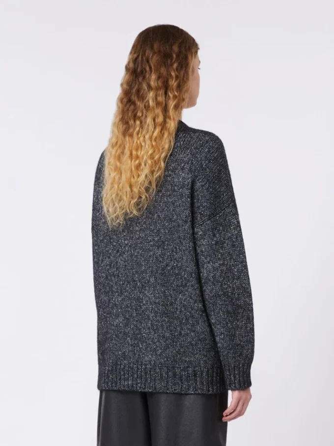 Sweter oversize z moheru i lureksu, ciemnoszary Sweter oversize z moheru i lureksu, ciemnoszary