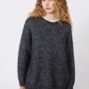Sweter oversize z moheru i lureksu, ciemnoszary Sweter oversize z moheru i lureksu, ciemnoszary