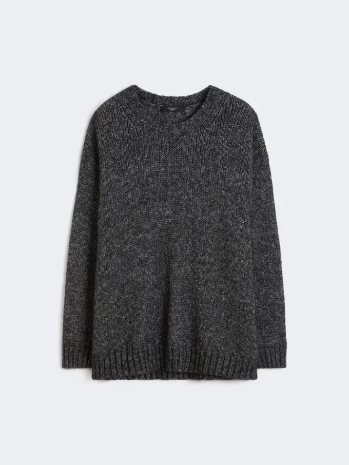 Sweter oversize z moheru i lureksu, ciemnoszary Sweter oversize z moheru i lureksu, ciemnoszary