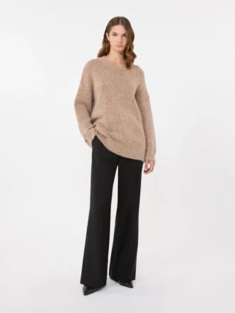 Sweter oversize z moheru i lureksu, kolor miedziany