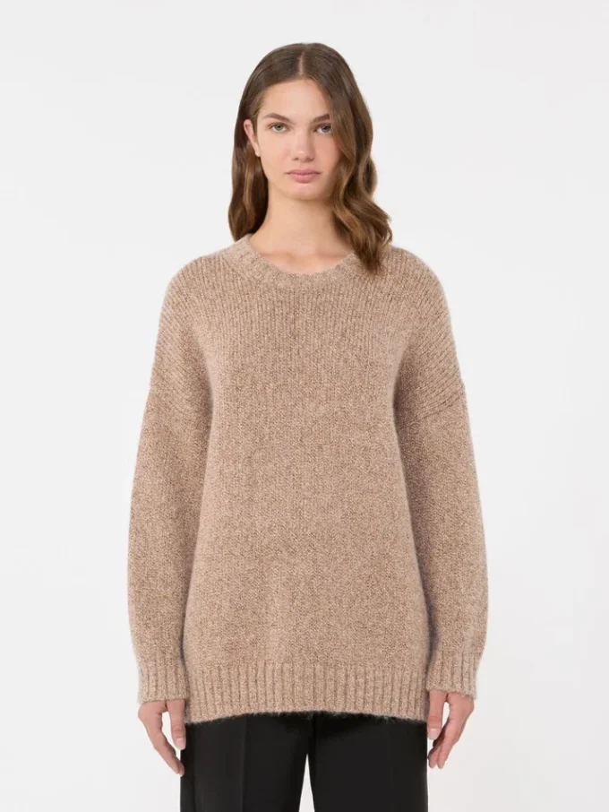 Sweter oversize z moheru i lureksu, kolor miedziany Sweter oversize z moheru i lureksu, kolor miedziany