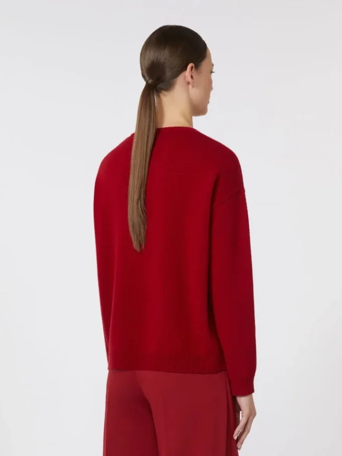 Sweter oversize z wełny i kaszmiru, ciemnoczerwony Sweter oversize z wełny i kaszmiru, ciemnoczerwony