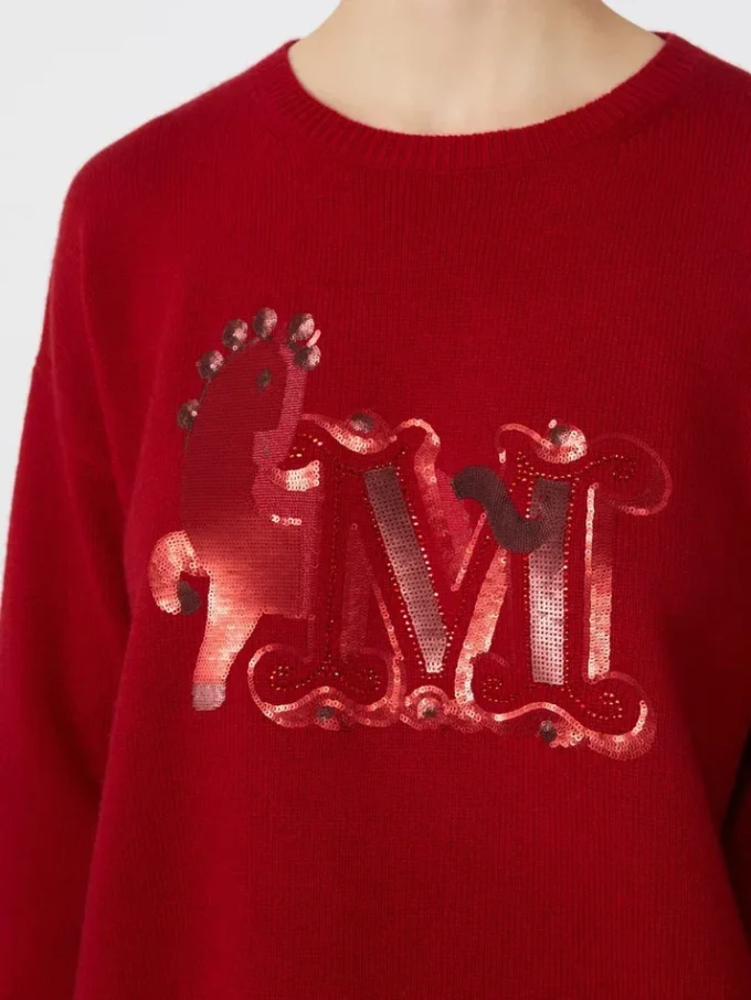 Sweter oversize z wełny i kaszmiru, ciemnoczerwony Sweter oversize z wełny i kaszmiru, ciemnoczerwony