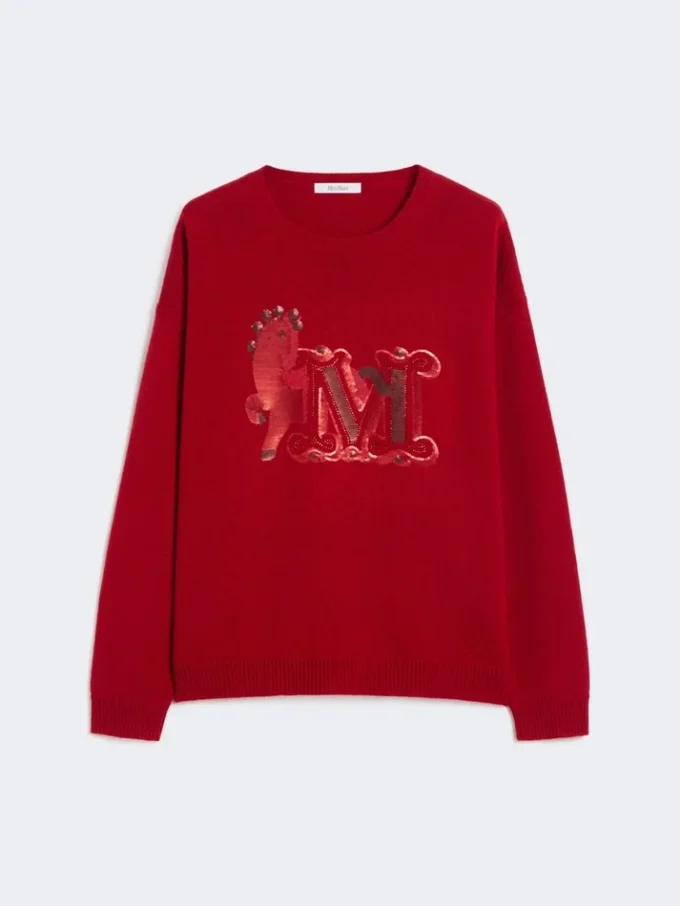 Sweter oversize z wełny i kaszmiru, ciemnoczerwony Sweter oversize z wełny i kaszmiru, ciemnoczerwony