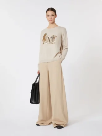 Sweter oversize z wełny i kaszmiru, kolor albino