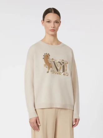 Sweter oversize z wełny i kaszmiru, kolor albino