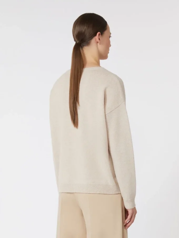 Sweter oversize z wełny i kaszmiru, kolor albino