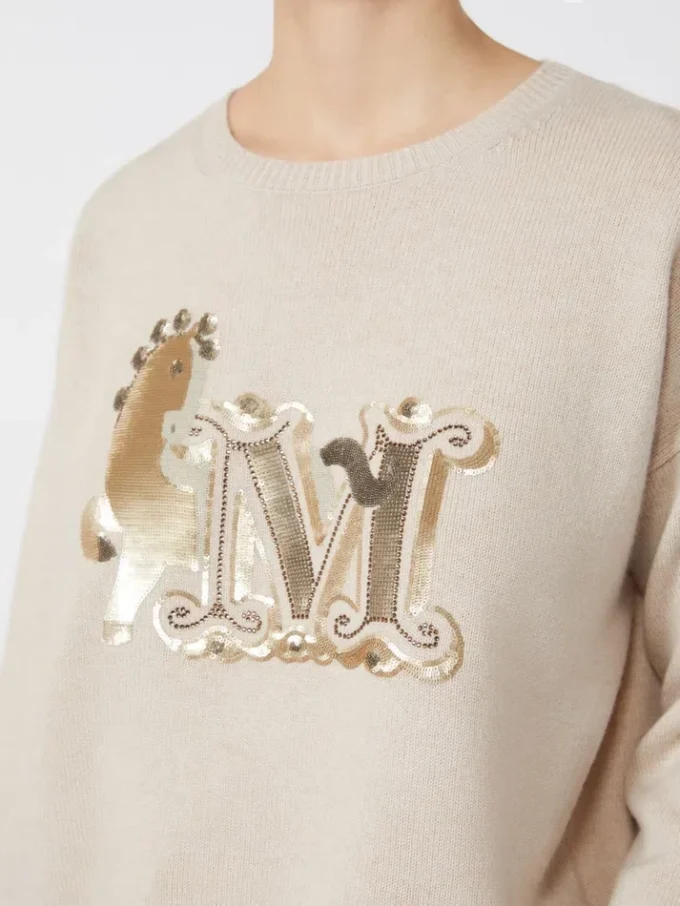 Sweter oversize z wełny i kaszmiru, kolor albino