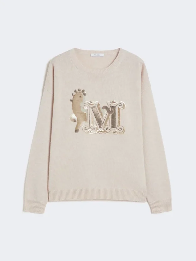 Sweter oversize z wełny i kaszmiru, kolor albino