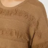 Sweter oversize z wiskozy z wzorem, kolor pustynny Sweter oversize z wiskozy z wzorem, kolor pustynny