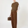Sweter z dzianiny siateczkowej z cekinami, kolor orzechowy Sweter z dzianiny siateczkowej z cekinami, kolor orzechowy