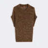 Sweter z dzianiny siateczkowej z cekinami, kolor orzechowy Sweter z dzianiny siateczkowej z cekinami, kolor orzechowy