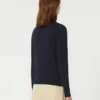 Sweter z golfem z wiskozy, granatowy Sweter z golfem z wiskozy, granatowy