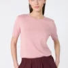 Sweter z jedwabiu i bawełny, różowy Sweter z jedwabiu i bawełny, różowy