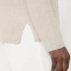 Sweter z kaszmiru w prążki, beżowy Sweter z kaszmiru w prążki, beżowy