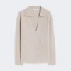Sweter z kaszmiru w prążki, beżowy Sweter z kaszmiru w prążki, beżowy