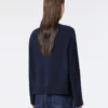 Sweter z kaszmiru z dekoltem w serek, granatowy Sweter z kaszmiru z dekoltem w serek, granatowy