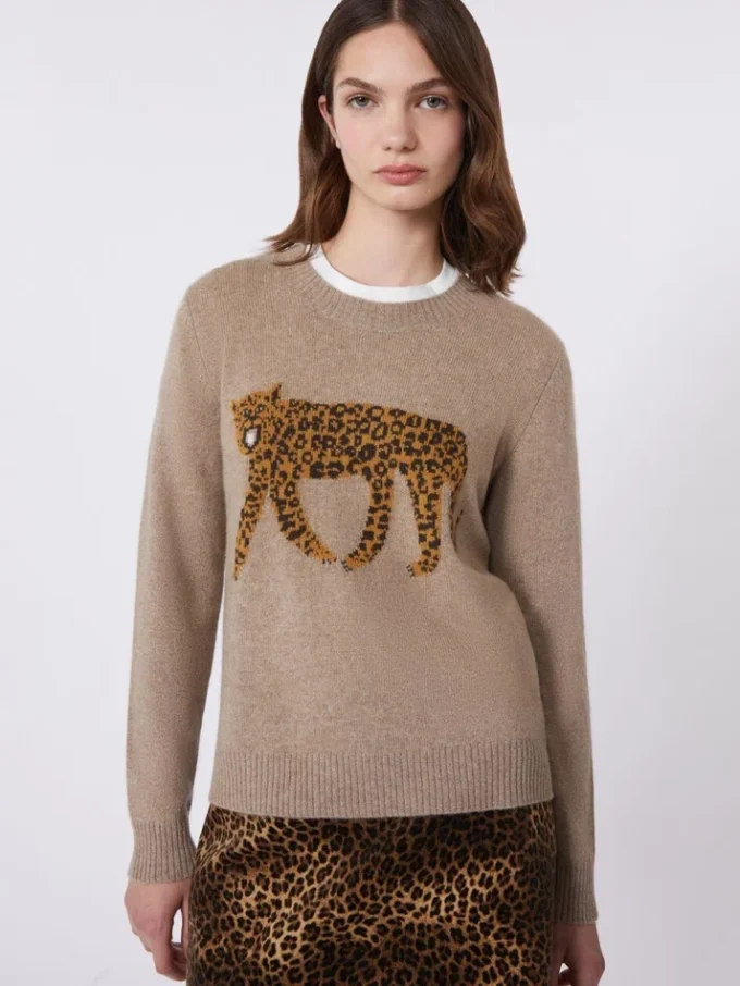 Sweter z kaszmiru z wstawką, kolor gołębi Sweter z kaszmiru z wstawką, kolor gołębi
